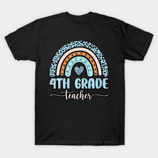 4th Grade Teacher Leopard  First Day Of School T-Shirt